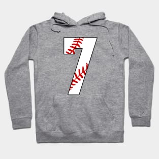 Baseball Number 7 #7 Baseball Shirt Jersey Favorite Player Biggest Fan Hoodie